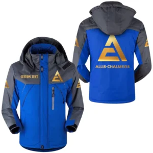 Allis Chalmers Golden Logo Windbreaker Windproof Waterproof Jacket Detachable Hood Velvet-Lined Warm Durable, Custom Name HAHA170125Y11WJVALCG