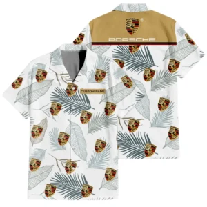 Porsche Exclusive Logo Hawaiian Shirt Tropical Leaves Seamless Pattern All-over Print For Men Women Kids, Custom Name HIHI120125Y7HWLS1POR