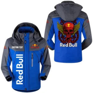 Red Bull Racing Windproof Waterproof Jacket Detachable Hood Velvet-Lined Warm Durable, Custom Name TN150225Y11WJVCT1RBC
