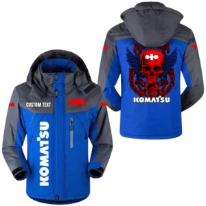 Komatsu Jacket Exclusive Logo Windproof Waterproof Jacket Detachable Hood Velvet-Lined Warm Durable, Custom Name TN170225Y11WJVCT1KOM