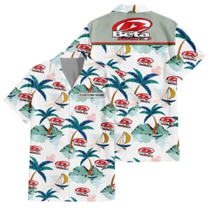 Beta Racing Exclusive Logo Hawaiian Shirt Tropical Landscape Pattern All-over Print For Men Women Kids, Custom Name HIDI180225Y7HWLS2BET
