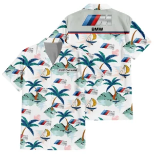 BMW Exclusive Logo Hawaiian Shirt Tropical Landscape Pattern All-over Print For Men Women Kids, Custom Name HIDI180225Y7HWLS2BMW