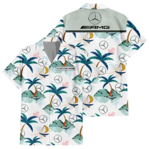 Mercedes AMG Exclusive Logo Hawaiian Shirt Tropical Landscape Pattern All-over Print For Men Women Kids, Custom Name HIDI190225Y7HWLS2AMG