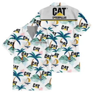 Caterpillar Exclusive Logo Hawaiian Shirt Tropical Landscape Pattern All-over Print For Men Women Kids, Custom Name HIDI190225Y7HWLS2CAT