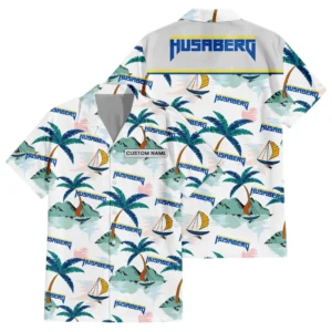 Husaberg Exclusive Logo Hawaiian Shirt Tropical Landscape Pattern All-over Print For Men Women Kids, Custom Name HIDI200225Y7HWLS2HUS