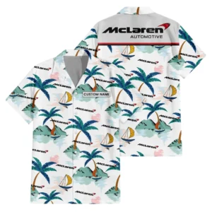 McLaren Exclusive Logo Hawaiian Shirt Tropical Landscape Pattern All-over Print For Men Women Kids, Custom Name HIDI200225Y7HWLS2MCL