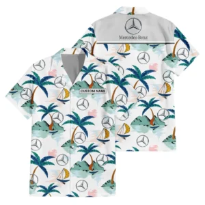 Mercedes-Benz Exclusive Logo Hawaiian Shirt Tropical Landscape Pattern All-over Print For Men Women Kids, Custom Name HIDI200225Y7HWLS2MEB