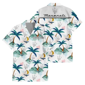 Maserati Exclusive Logo Hawaiian Shirt Tropical Landscape Pattern All-over Print For Men Women Kids, Custom Name HIDI210225Y7HWLS2MAS