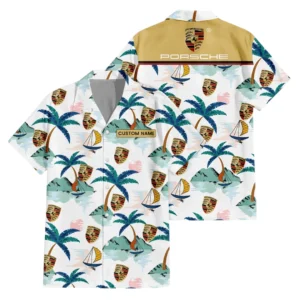 Porsche Exclusive Logo Hawaiian Shirt Tropical Landscape Pattern All-over Print For Men Women Kids, Custom Name HIDI210225Y7HWLS2POR