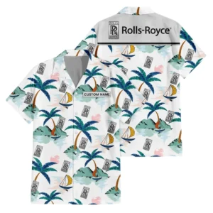 Rolls Royce Exclusive Logo Hawaiian Shirt Tropical Landscape Pattern All-over Print For Men Women Kids, Custom Name HIDI210225Y7HWLS2ROR