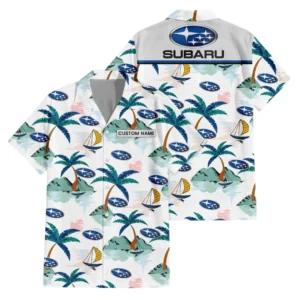 Subaru Exclusive Logo Hawaiian Shirt Tropical Landscape Pattern All-over Print For Men Women Kids, Custom Name HIDI210225Y7HWLS2SUB