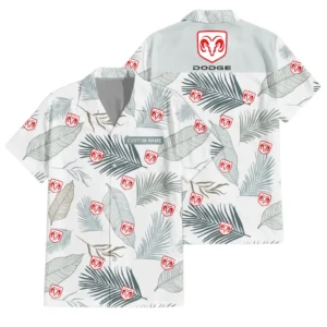 Dodge Exclusive Logo Hawaiian Shirt Tropical Leaves Seamless Pattern All-over Print For Men Women Kids, Custom Name HIHI170125Y7HWLS1DOD