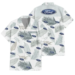 Ford Exclusive Logo Hawaiian Shirt Tropical Leaves Seamless Pattern All-over Print For Men Women Kids, Custom Name HIHI170125Y7HWLS1FOR
