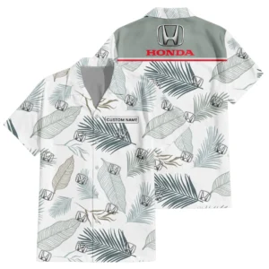 Honda Exclusive Logo Hawaiian Shirt Tropical Leaves Seamless Pattern All-over Print For Men Women Kids, Custom Name HIHI170225Y7HWLS1HON