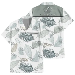 Lexus Exclusive Logo Hawaiian Shirt Tropical Leaves Seamless Pattern All-over Print For Men Women Kids, Custom Name HIHI170225Y7HWLS1LEX