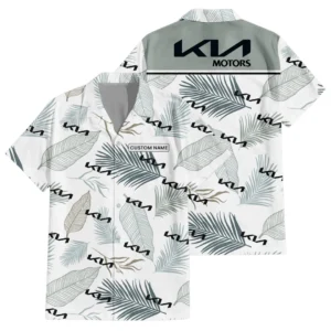 KIA Exclusive Logo Hawaiian Shirt Tropical Leaves Seamless Pattern All-over Print For Men Women Kids, Custom Name HIHI180225Y7HWLS1KIA