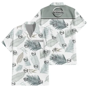 Nissan Exclusive Logo Hawaiian Shirt Tropical Leaves Seamless Pattern All-over Print For Men Women Kids, Custom Name HIHI180225Y7HWLS1NIS