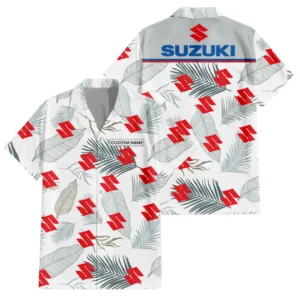 Suzuki Exclusive Logo Hawaiian Shirt Tropical Leaves Seamless Pattern All-over Print For Men Women Kids, Custom Name HIHI190225Y7HWLS1SUZ