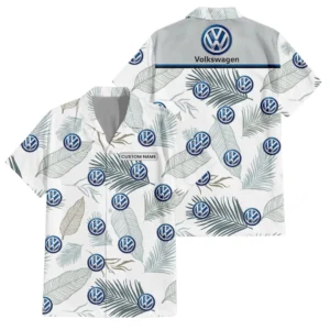Volkswagen Exclusive Logo Hawaiian Shirt Tropical Leaves Seamless Pattern All-over Print For Men Women Kids, Custom Name HIHI190225Y7HWLS1VOL