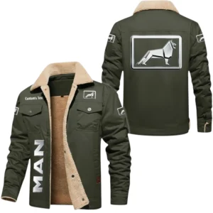 Man Trucks Exclusive Logo Fleece-lined Thick Jacket Fur Lapel Collar Warm Custom Name TN170325Y10FLJCT1MAN