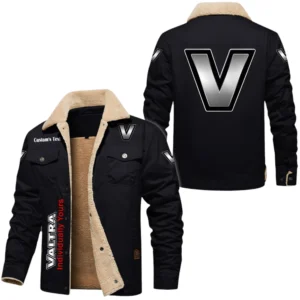 Valtra Exclusive Logo Fleece-lined Thick Jacket, Fur Lapel Collar Warm Custom Name TN170325Y10FLJCT1VAT