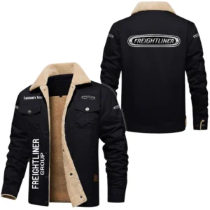 Ford Trucks Exclusive Logo Fleece-lined Thick Jacket, Fur Lapel Collar Warm Custom Name TN170325Y10FLJCT2FOT