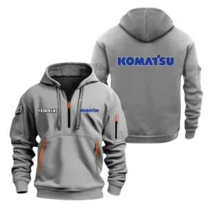 Komatsu Half Zip Hoodie, Sport Hooded Multi-Pocket, Custom Name HG120325Y25QZ2HCT1KOA