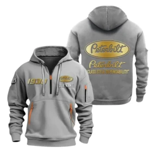 Peterbilt Half Zip Hoodie, Sport Hooded Multi-Pocket, Custom Name HG120325Y25QZ2HCT2PET
