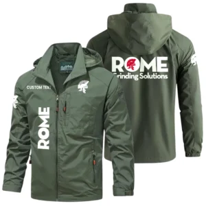 Rome Grinding Solutions Windbreaker Jacket Hooded Detachable, Outdoor Windproof Running Jacket, Custom Text HIHI110325Y28WJ86RGS