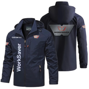 Worksaver Windbreaker Jacket Hooded Detachable Outdoor Windproof Running Jacket Custom Text HIHI080325Y28WJ86WOR