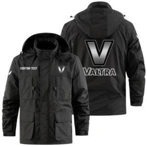 Valtra Exclusive Logo Windbreaker Jacket Hooded Detachable, Outdoor Jacket Multi Pocket, Custom Name HIDI190325Y26WMVAT
