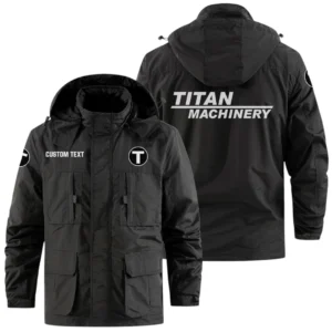 Titan Machinery Exclusive Logo Windbreaker Jacket Hooded Detachable, Outdoor Jacket Multi Pocket, Custom Name HIDI200325Y26WMPTIM