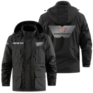 Worksaver Exclusive Logo Windbreaker Jacket Hooded Detachable, Outdoor Jacket Multi Pocket, Custom Name HIDI200325Y26WMPWOR