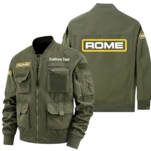 Rome Plow Exclusive Logo Jacket x Baseball Collar Style Multiple Pockets Men’s Hiking Outdoor Jacket Custom Name HIHI200325Y40JCXRMP
