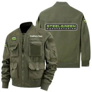 Steel Green Exclusive Logo Jacket x Baseball Collar Style Multiple Pockets Men’s Hiking Outdoor Jacket Custom Name HIHI200325Y40JCXSGM