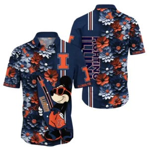 Illinois Fighting Illini Hawaiian Aloha Shirt All Over Print, Custom Name For Men Women Kids TN260425Y7HWCT13NCUIUC