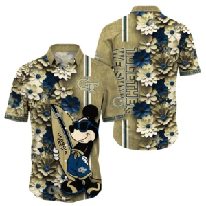 Georgia Tech Yellow Jackets Hawaiian Aloha Shirt All Over Print, Custom Name For Men Women Kids TN260425Y7HWCT16NCGT