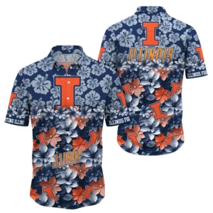 Illinois Fighting Illini Hawaiian Aloha Shirt All Over Print, Custom Name For Men Women Kids TN260425Y7HWCT23NCUIUC