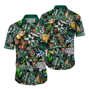 Hawaii Rainbow Warriors Hawaiian Aloha Shirt All Over Print, Custom Name For Men Women Kids TN260425Y7HWCT2NCHRW