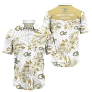 Georgia Tech Yellow Jackets Hawaiian Aloha Shirt All Over Print, Custom Name For Men Women Kids TN260425Y7HWCT30NCGT