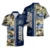 Navy Tropical Flower