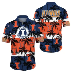 Illinois Fighting Illini Hawaiian Aloha Shirt All Over Print, Custom Name For Men Women Kids TN260425Y7HWCT4NCUIUC