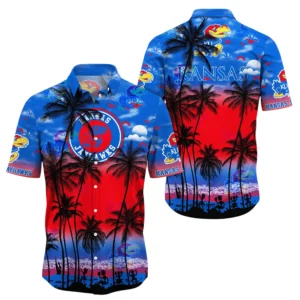 Kansas Jayhawks Hawaiian Aloha Shirt All Over Print, Custom Name For Men Women Kids TN270425Y7HWCT24NCKU
