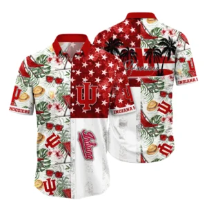 Indiana Hoosiers Hawaiian Aloha Shirt All Over Print, Custom Name For Men Women Kids TN270425Y7HWCT3NCIU