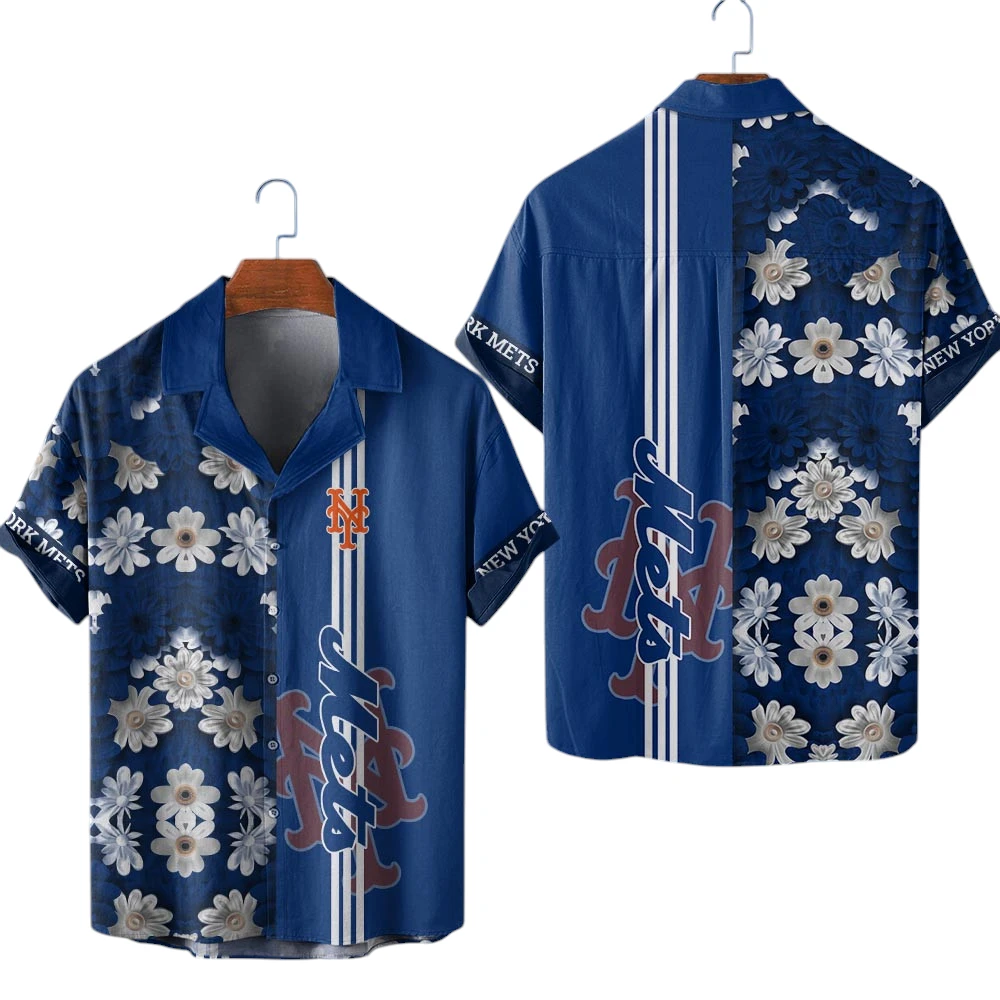 Navy Tropical Flower