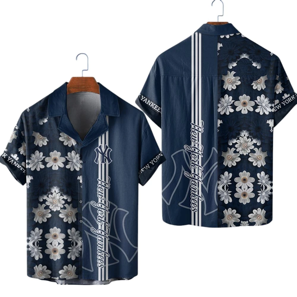 Navy Tropical Flower