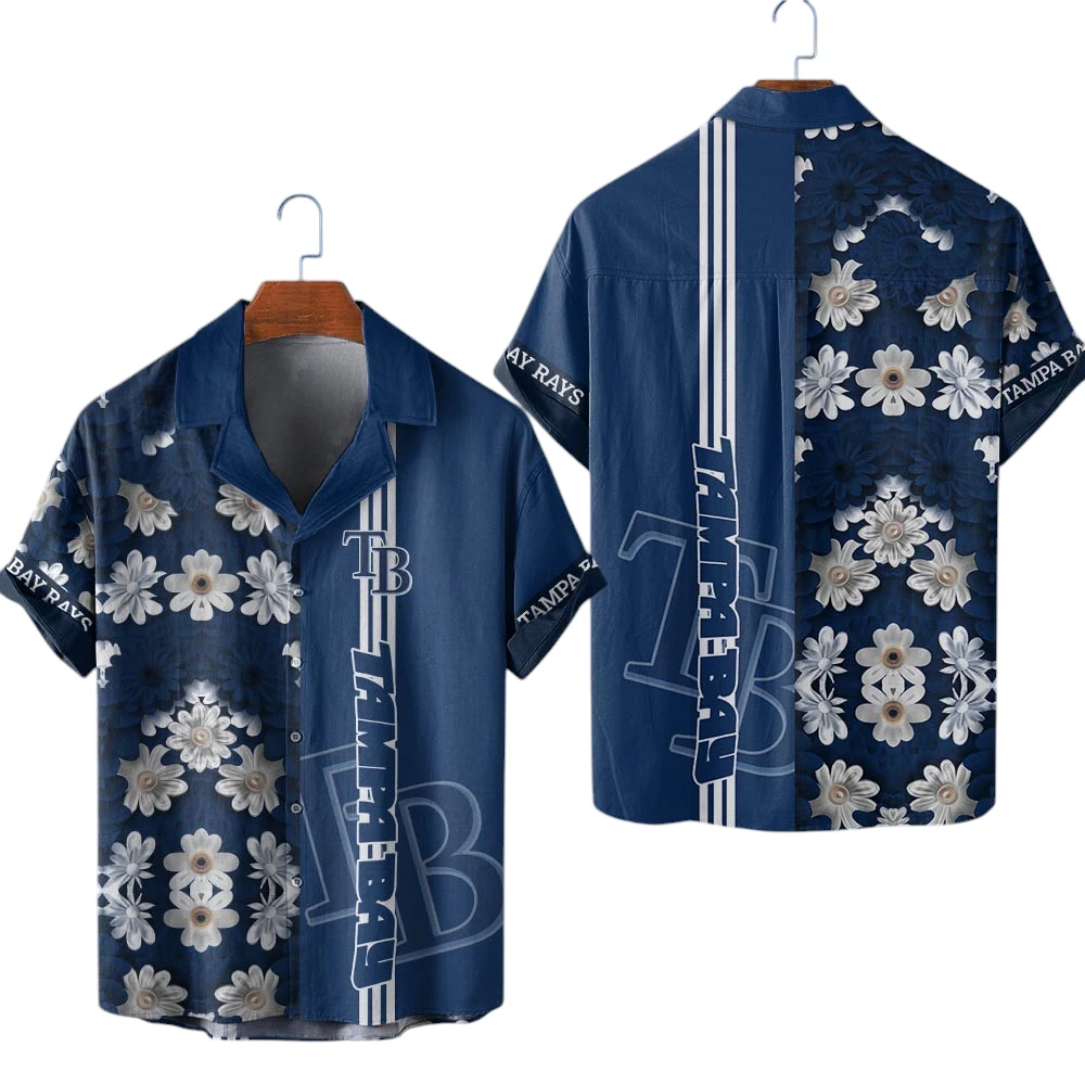 Navy Tropical Flower 2