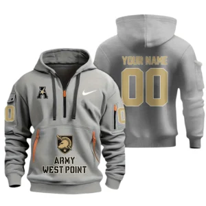 Army Black Knights Half Zip Hoodie Sport Hooded Multi-Pockets Custom Name & Number TN060525Y25QZ2HCT1NCARMY