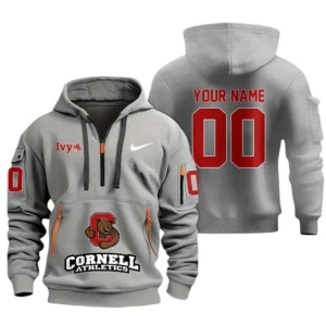 Cornell Big Red Half Zip Hoodie Sport Hooded Multi-Pockets Custom Name & Number TN060525Y25QZ2HCT1NCCOR