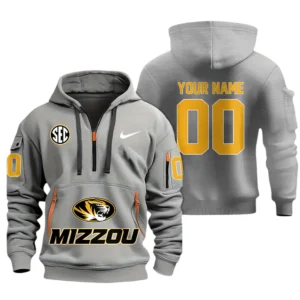 Missouri Tigers Half Zip Hoodie Sport Hooded Multi-Pockets Custom Name & Number TN060525Y25QZ2HCT1NCGER